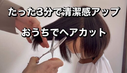 たった3分で清潔感アップ！【おうちでできるヘアカット】ボブヘア毛量減らしテクニック！