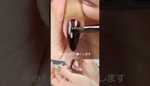 ふか～い血の宝石っぽいブラッディレッドカラーで奥行きネイルしてみた 基本は赤と黒だよね 赤血球って何色だろ？#shorts