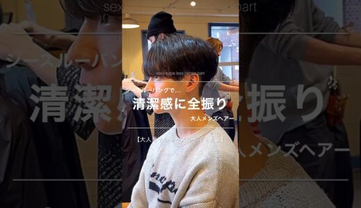 【メンズ髪型】清潔感全開な大人シースルーマッシュ✂︎ #メンズヘア #ヘアカット #ヘアセット