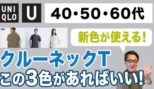 【感謝祭第二弾でセール決定！￥990❗️クルーネックTはこの３色❗️】新色GET！ユニクロ大定番綿100％の良さ！40・50・60代メンズファッション。Chu Chu DANSHI。林トモヒコ