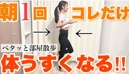 【朝4分で体薄くなる】ペタッと部屋散歩で勝手に痩せる！寒い日は家で歩けばいいやん❤️‍🔥