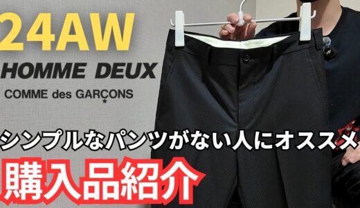 【24AW購入品】シンプル故に最強のパンツ【COMME des GARCONS HOMME DEUX】