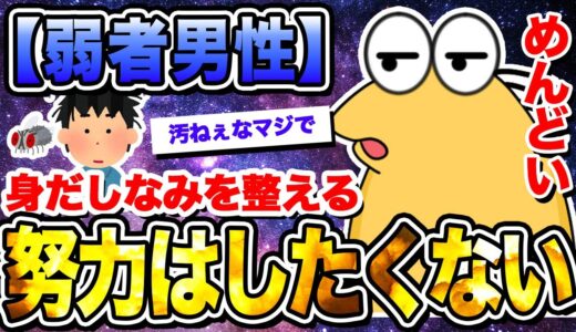 【2ch面白いスレ】弱者男性「眉毛整えない！清潔感のある格好しない！ヤダヤダ身だしなみ整える努力はしたくない！」【ゆっくり解説】【なんｊ】【まとめ】