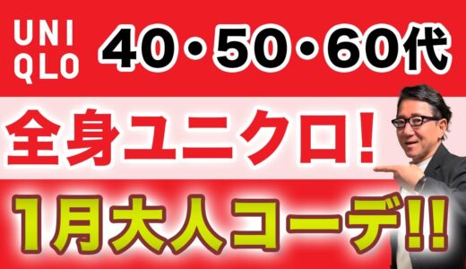 【ユニクロだけで作る❗️大人世代の1月コーデ5選‼️】真冬スタイル❗️寒さ対策！そして新春感！40・50・60代メンズファッション。Chu Chu DANSHI。林トモヒコ。